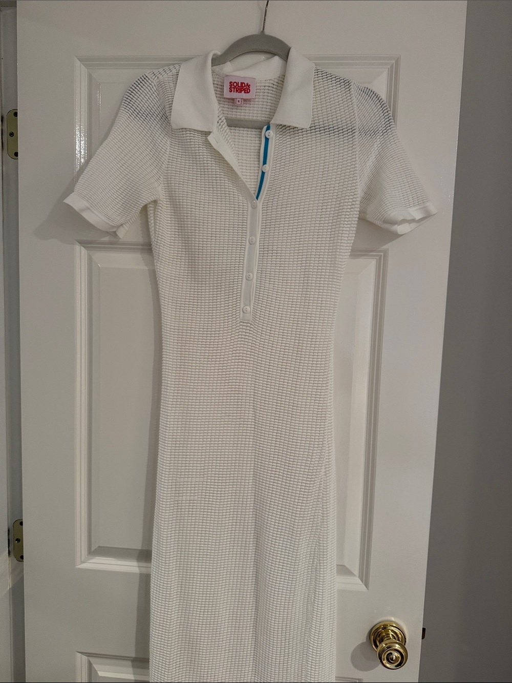 Solid & Striped White Polo Knit Maxi Dress
